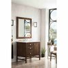 James Martin Vanities Addison 36in Single Vanity, Mid-Century Acacia w/ 3 CM White Zeus Quartz Top E444-V36-MCA-3WZ